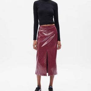 Gap Vegan Leather Midi Skirt